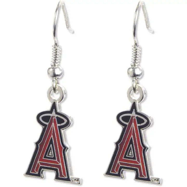 Boucles d'oreilles pendantes logo ANGELS Aminco rouge/bleu marine