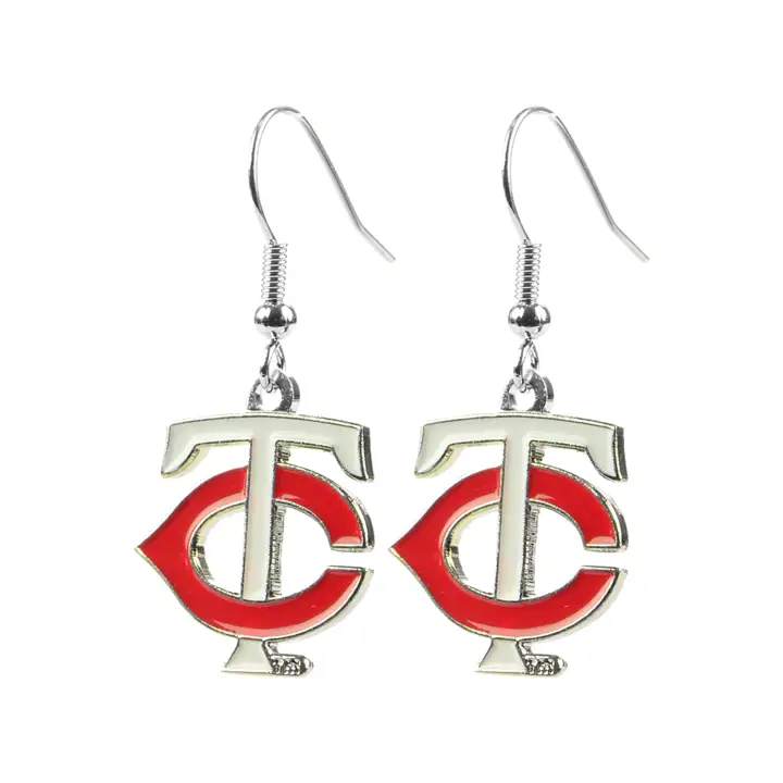 Boucles d'oreilles pendantes logo TWINS Aminco