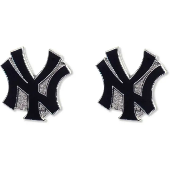 Boucles d'oreilles clous logo Yankees Aminco marine