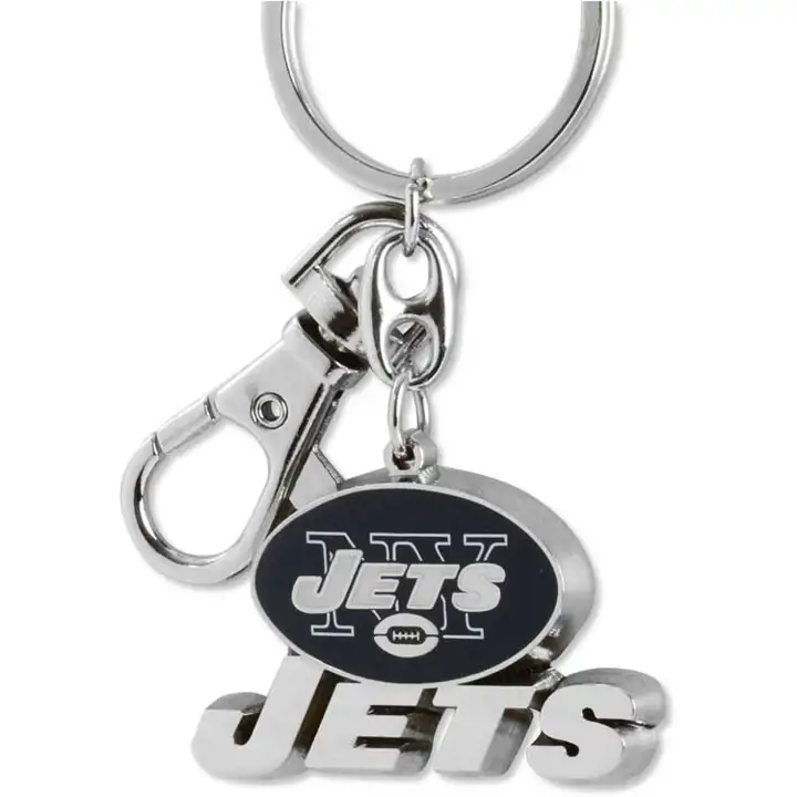 Porte-clés épais NY JETS Aminco vert foncé/argenté
