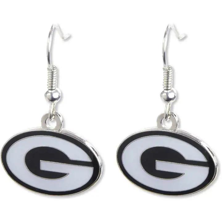 Boucles d'oreilles pendantes logo Packers Aminco