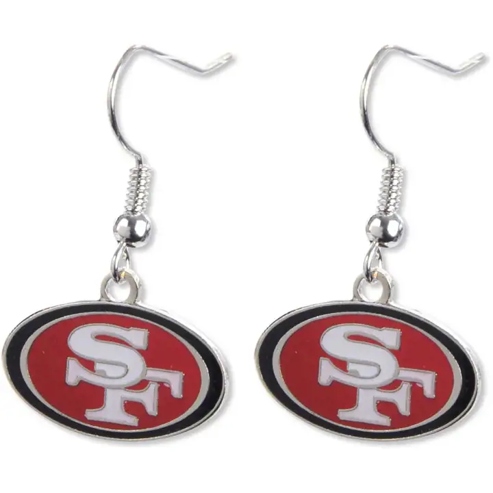 Boucles d'oreilles pendantes 49ERS avec logo Aminco
