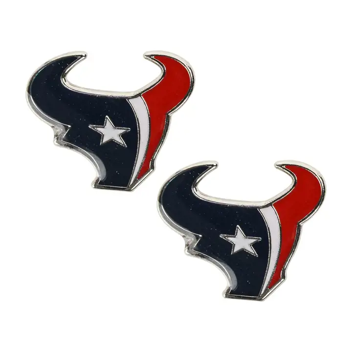 Boucles d'oreilles pendantes logo Texans Aminco marine/rouge/blanc