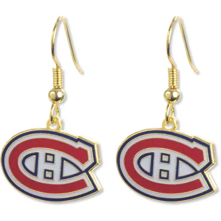 Boucles d'oreilles pendantes logo CANADIENS Aminco