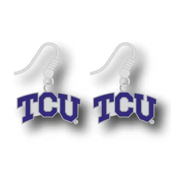 Boucles d'oreilles pendantes logo TCU Aminco