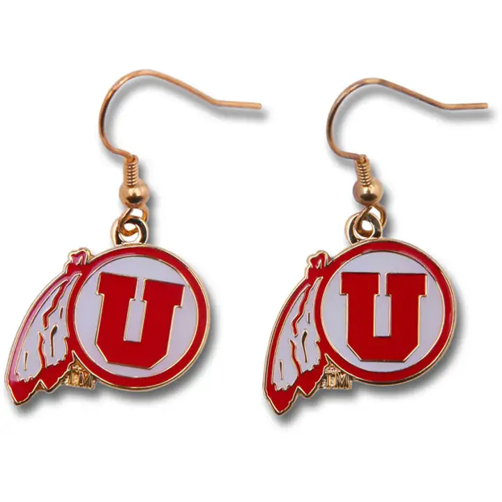 Boucles d'oreilles pendantes logo UTAH Aminco