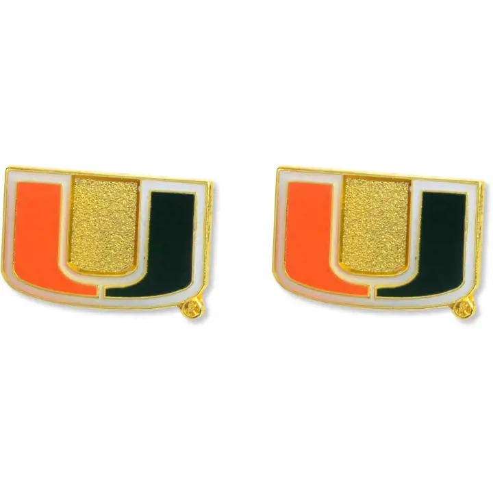 Miami (FL) Logo Boucles d'oreilles pendantes Aminco vert/orange