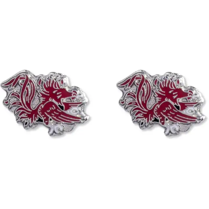 Boucles d'oreilles clous logo S Carolina Aminco rouges