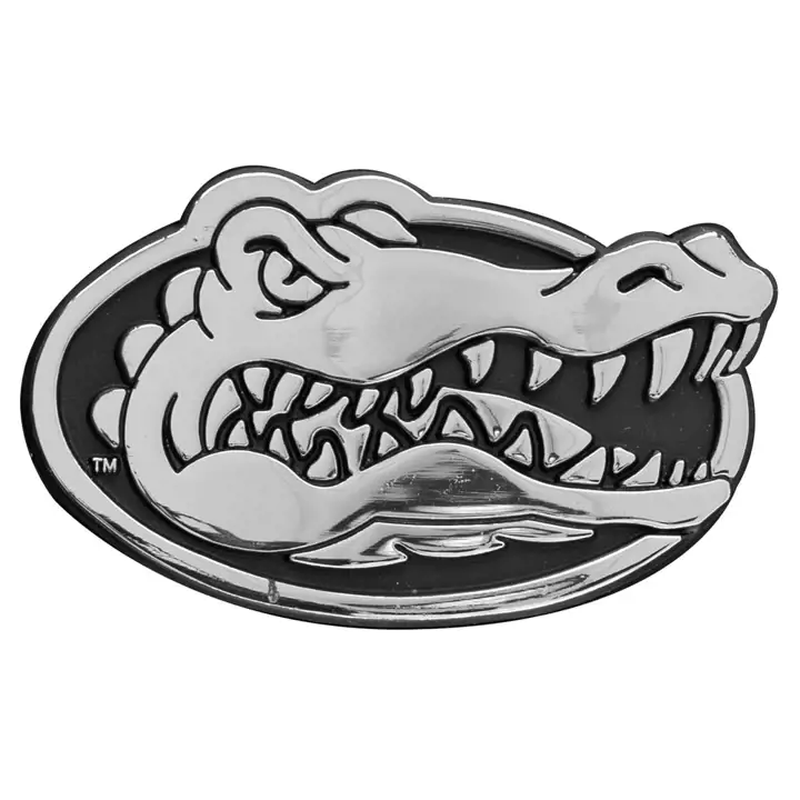Emblème métallique automobile Floride Tête de Gator arg/noir