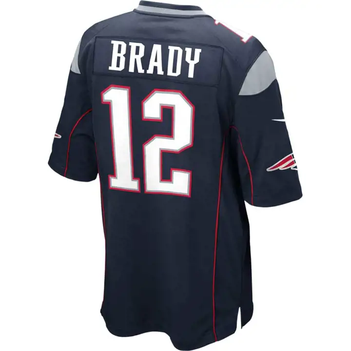 Maillot de match NFL PATRIOTS Brady #12 marine