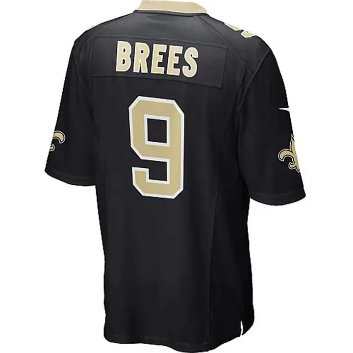 Maillot NFL Saints Brees noir