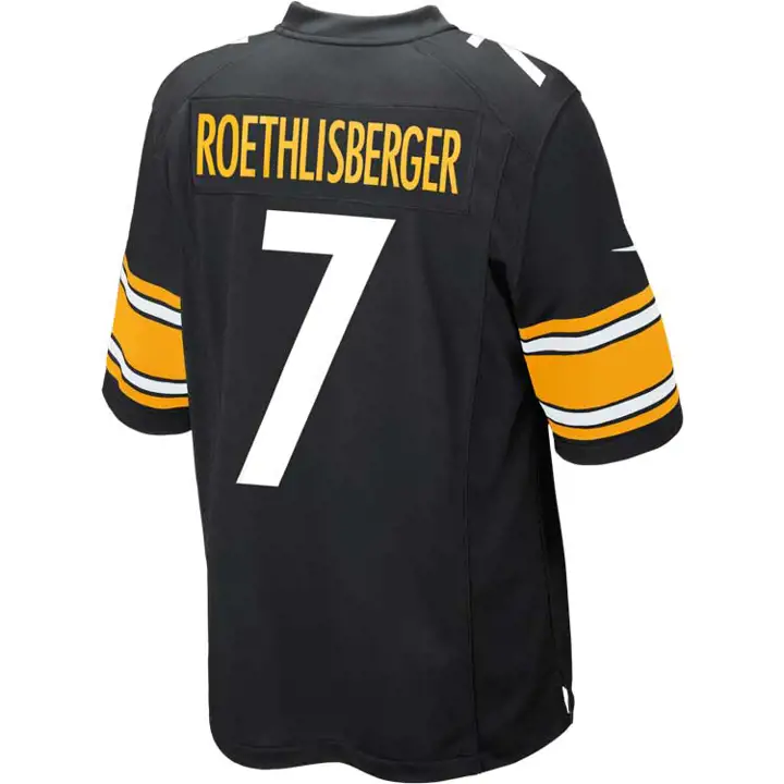 Maillot de match NFL STEELERS Roethlisberger #7 noir
