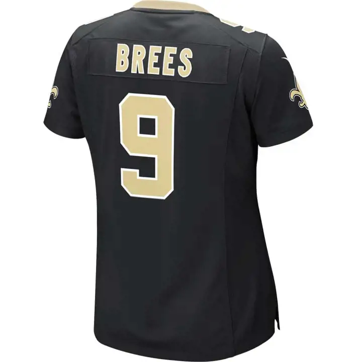 SAINTS NFL Maillot de match femme Brees noir