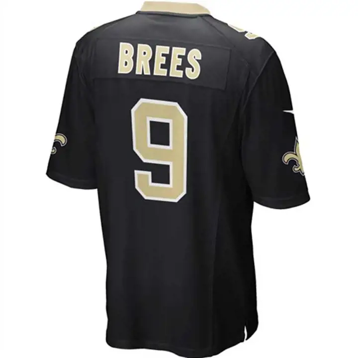 Maillot de match NFL Saints Jeunesse Brees noir