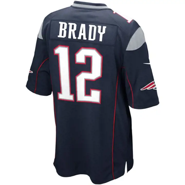 Maillot de match NFL pour jeune PATRIOTS Brady #12 marine