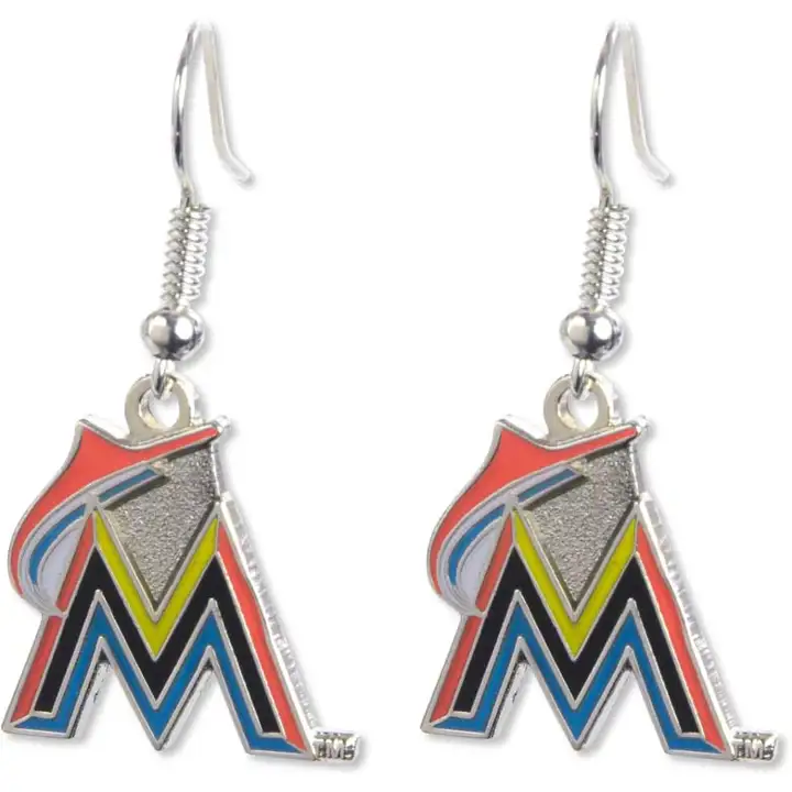 Boucles d'oreilles pendantes logo M Marlins Aminco argent/Ast