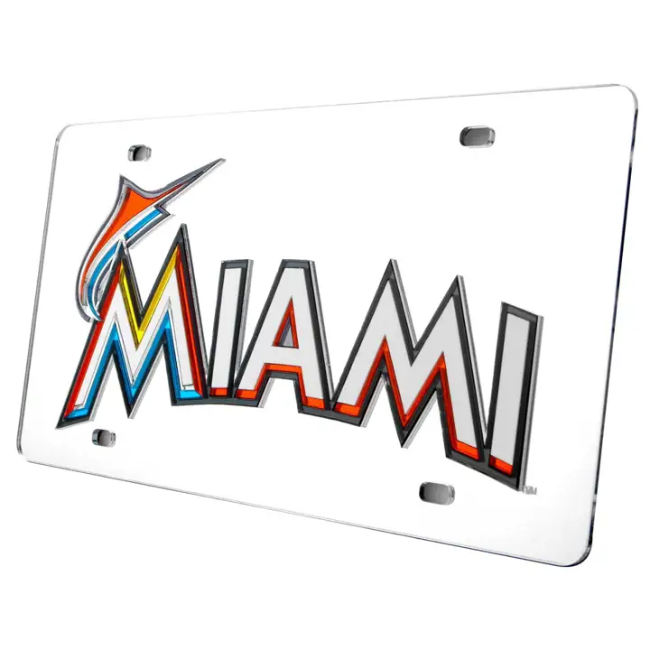 M Marlins ÉTIQUETTE LASER ACRYLIQUE