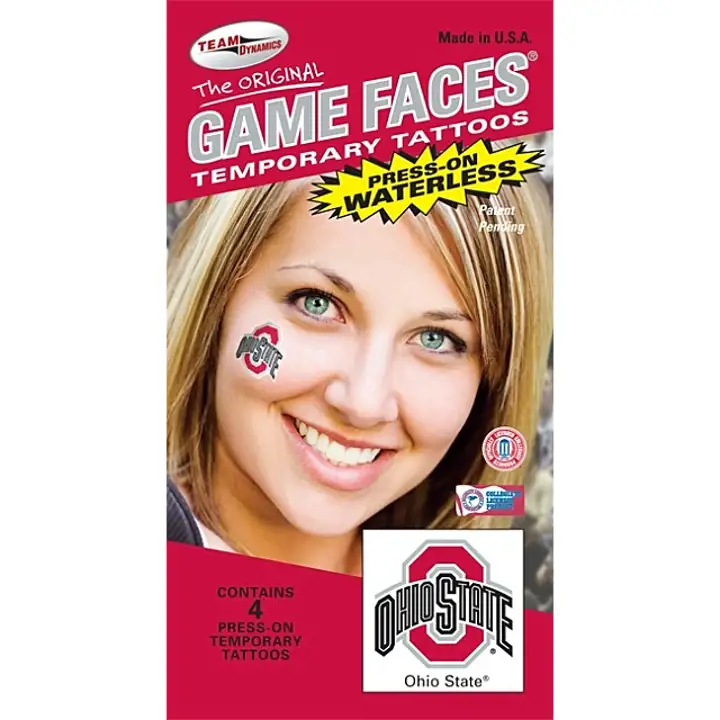 Tatouage Ohio State Waterless Game Face Athletic O