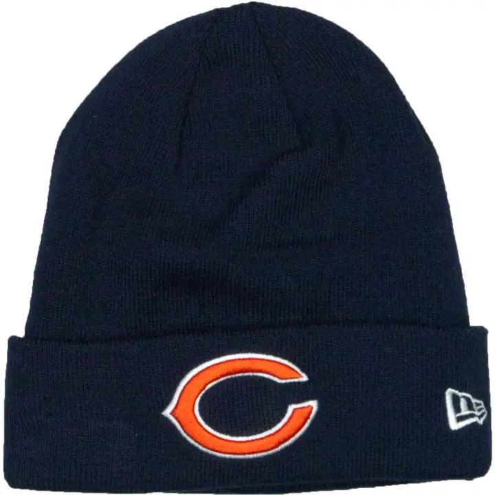 BEARS Bonnet basique revers tricoté NFL bleu marine