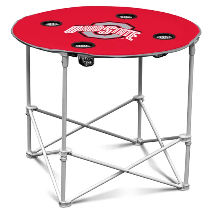 Table pliante ronde Ohio State rouge