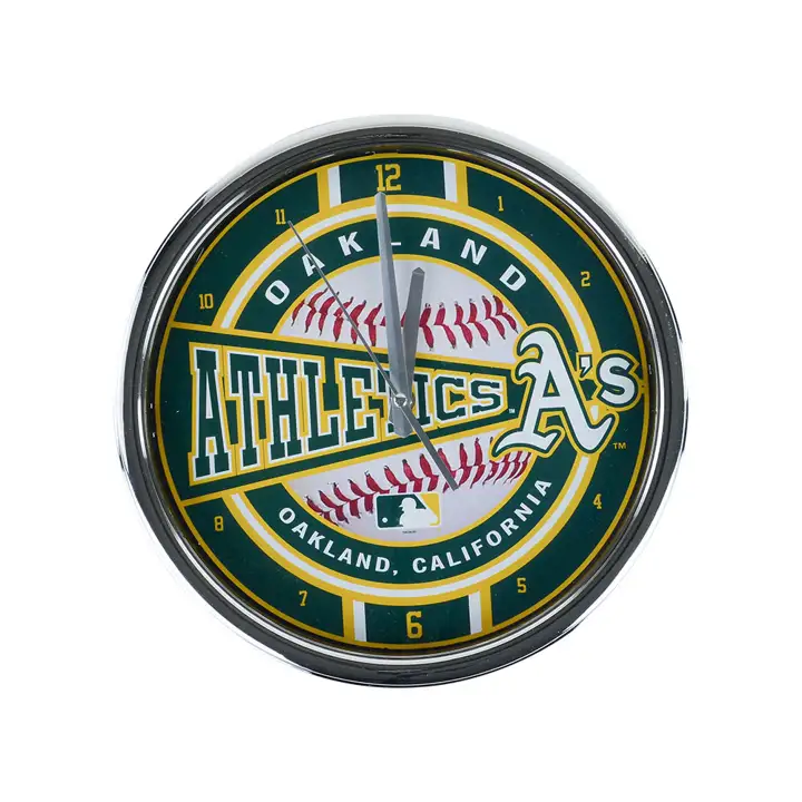 Horloge chromée A'S arg/vert/jaune