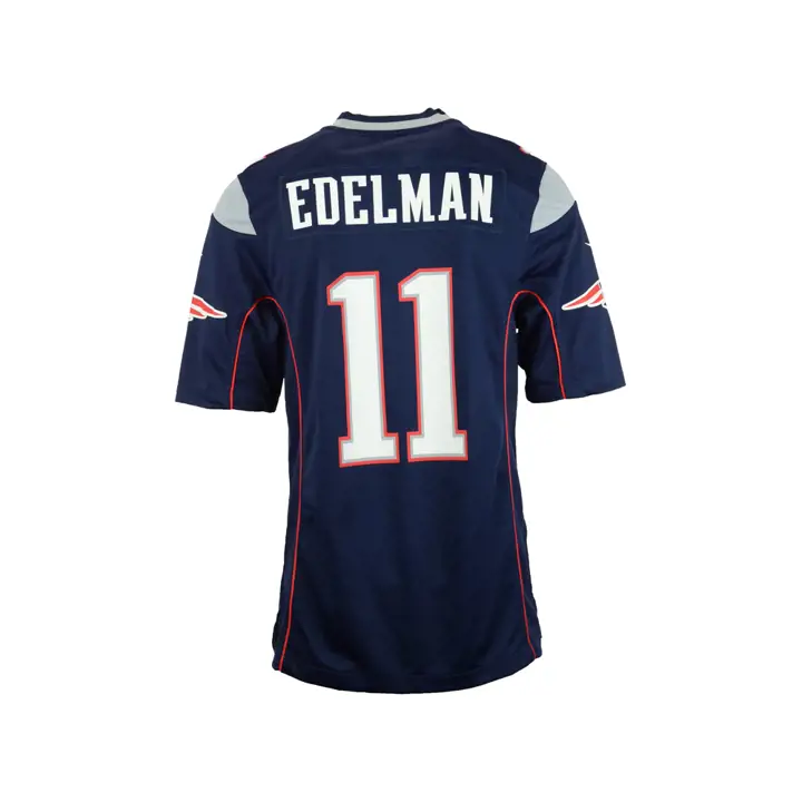 Maillot de match NFL Patriots Julian Edelman bleu marine