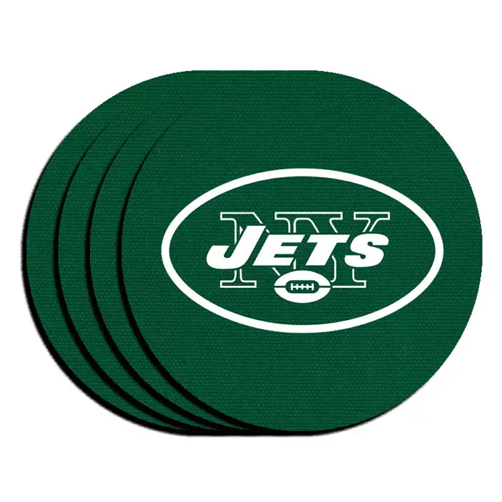 Sous-verres en néoprène NY JETS, lot de 4, vert