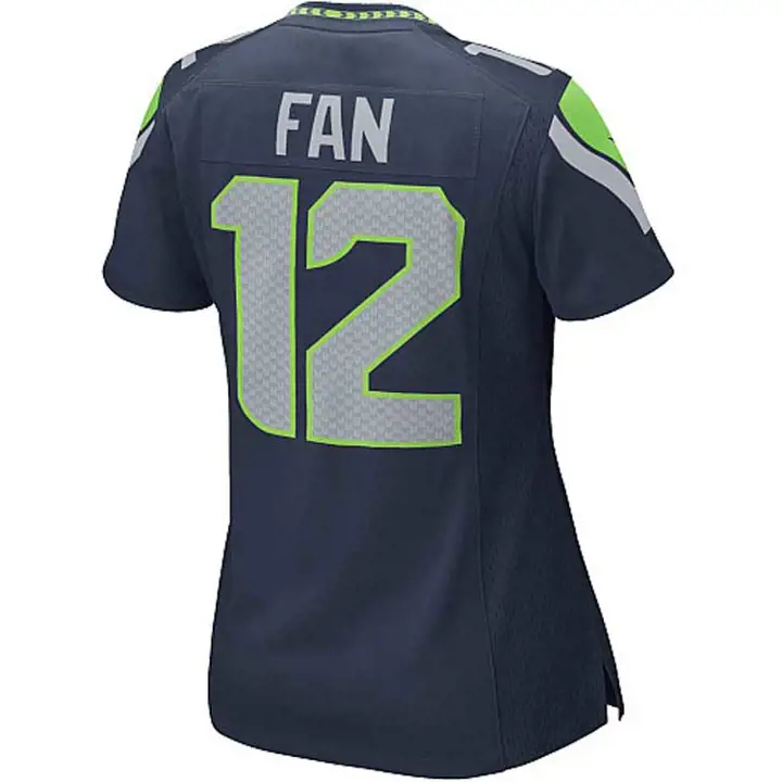 Maillot de match NFL Seahawks Femme Fan n° 12 bleu marine