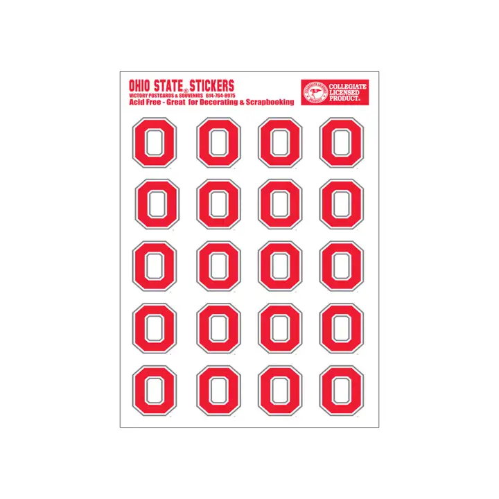 Ohio State – Lot d'autocollants « Block O » rouge