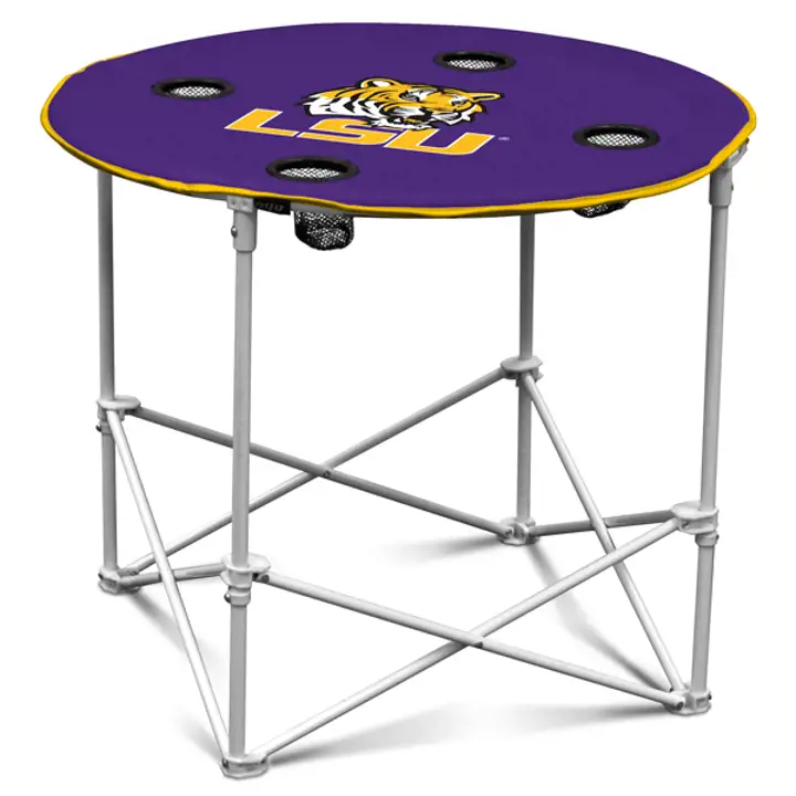 Table ronde pliante LSU pur/arg