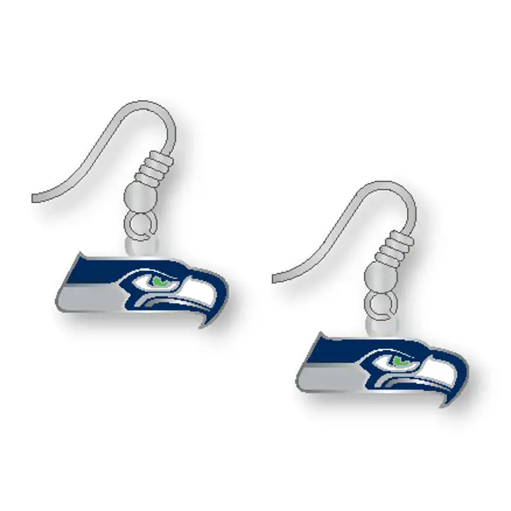 Boucles d'oreilles pendantes logo SEAHAWKS Aminco