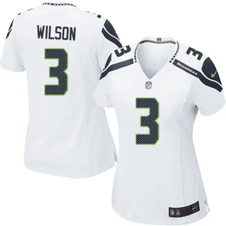 Maillot de match NFL Seahawks femme Russell Wilson #3 blanc