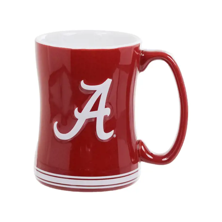 Mug en relief Alabama 14 oz cramoisi/blanc