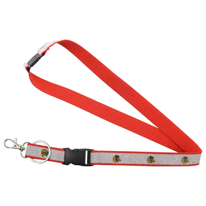 Lanière scintillante Blackhawks-Aminco rouge