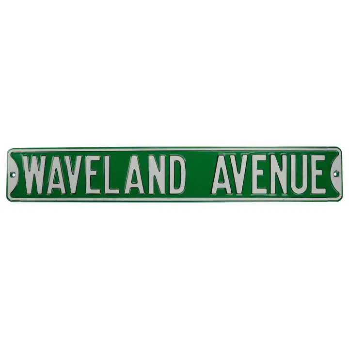 Panneau de rue authentique Waveland Ave des Chicago Cubs
