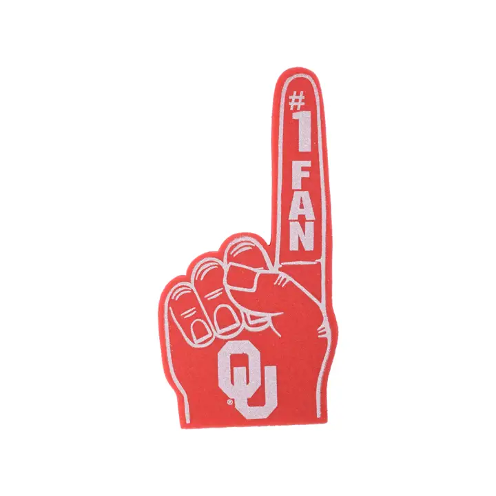 Main en mousse de support Oklahoma rouge/blanc