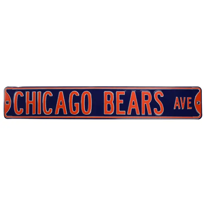 Panneau de rue authentique BEARS - Bleu marine Avenue
