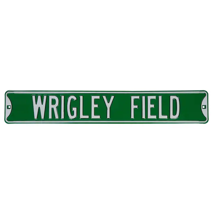 Panneau de rue authentique des Cubs de Chicago Wrigley Field vert/blanc