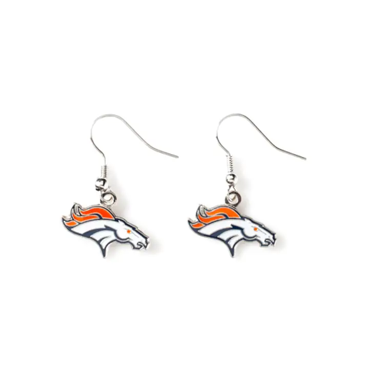 Boucles d'oreilles pendantes logo BRONCOS Aminco