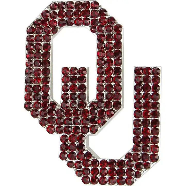 Pin d'insigne Oklahoma Crystal Logo argent/rouge