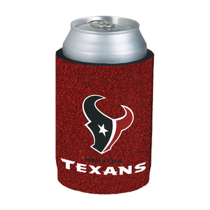 Coozie Pailleté Rouge Texans