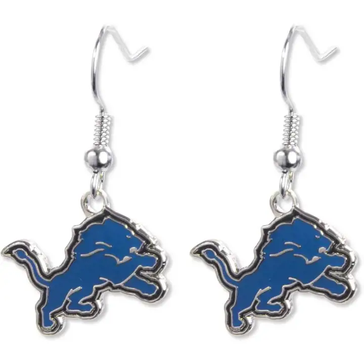 Boucles d'oreilles pendantes LIONS Logo Aminco  bleu/arg