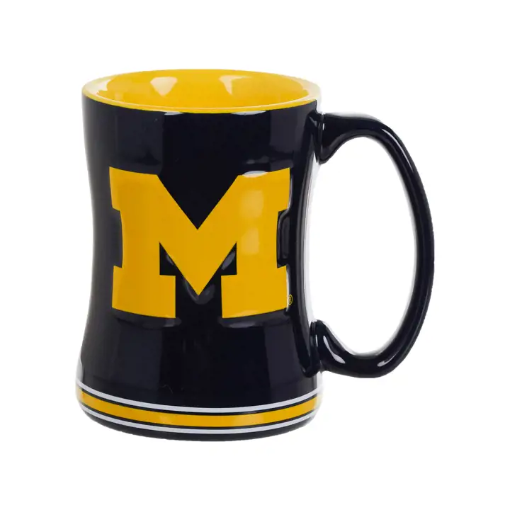 Mug en relief Michigan 414 ml marine/jaune