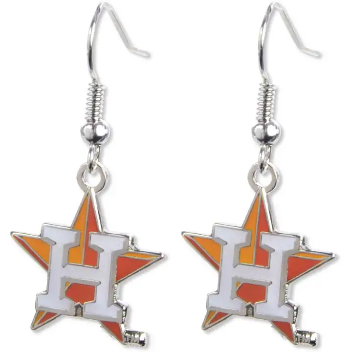 Boucles d'oreilles pendantes logo ASTROS Aminco argent/orange