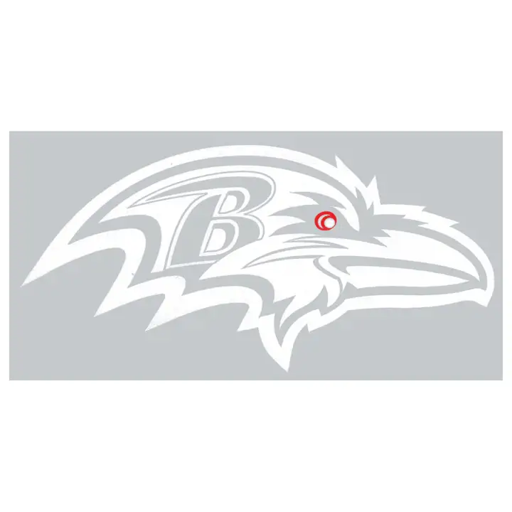 Autocollant découpé Ravens 8x8 Blanc blc/transp.