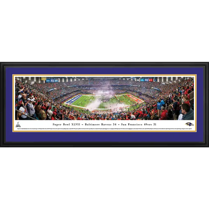 Ravens Champions du Super Bowl Encadré Panoramique Deluxe