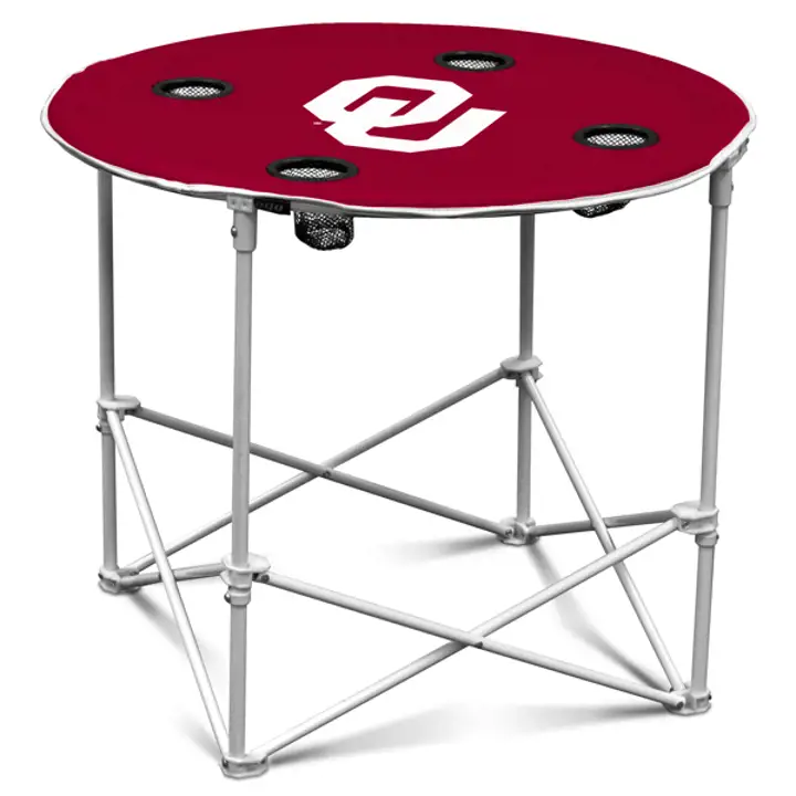 Oklahoma Round Folding Table  crim/blk