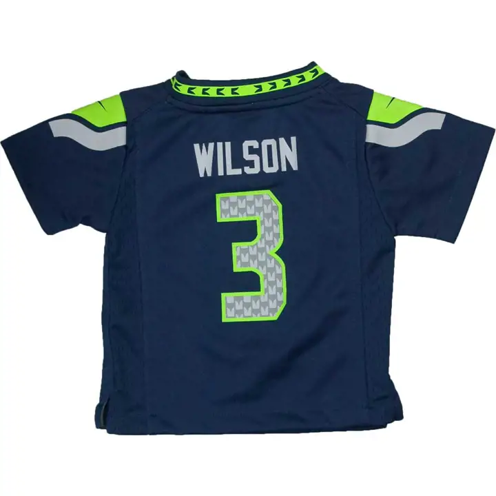 Maillot de match NFL Seahawks Russell Wilson pour bébés, marine
