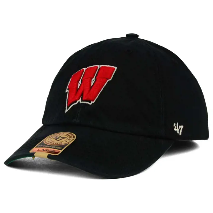 Wisconsin NCAA FRANCHISE "W" blk '47