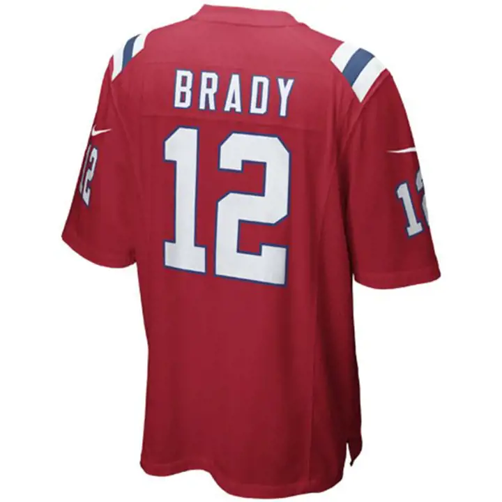 Maillot de match NFL PATRIOTS T. Brady #12 rouge